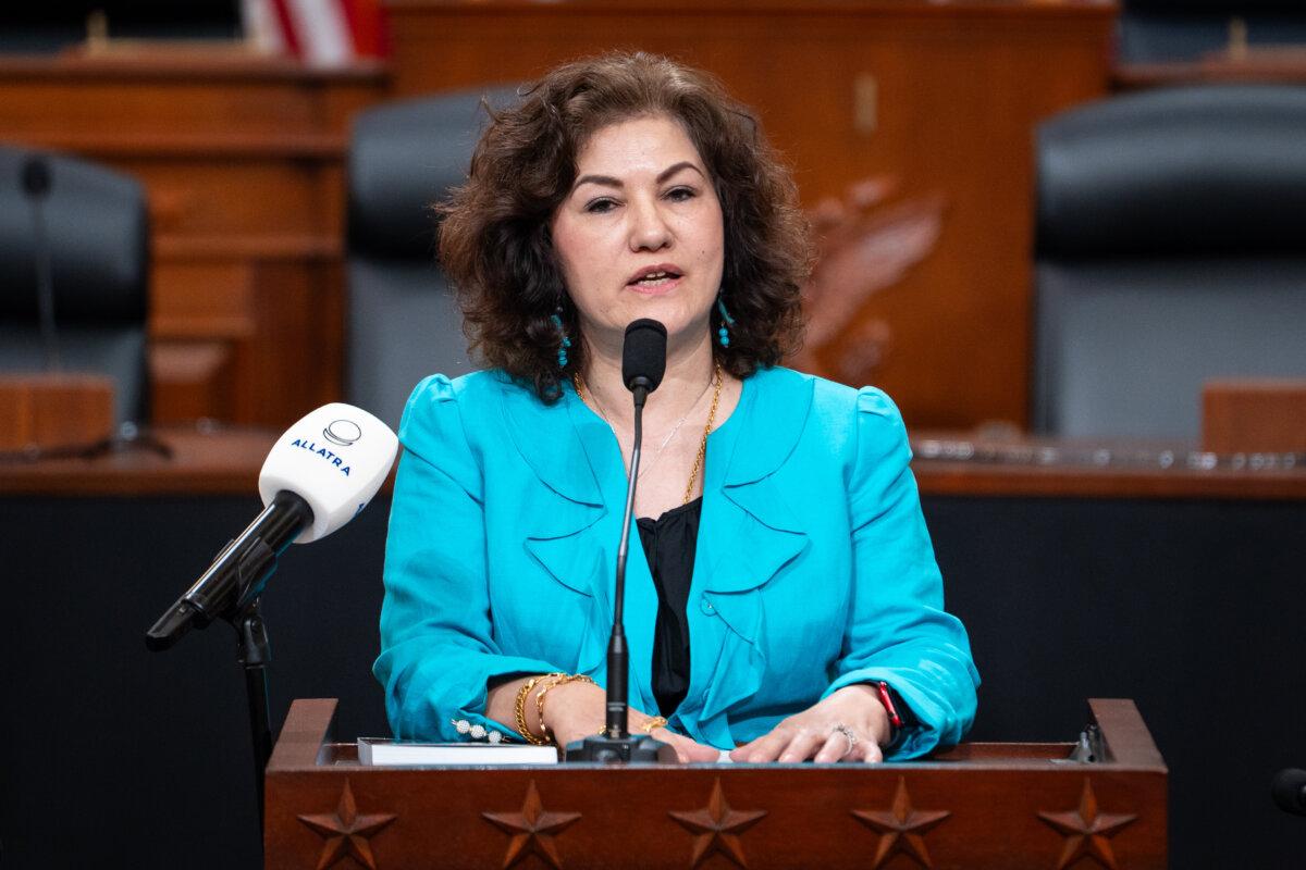 Rushan Abbas, Campaign for Uyghurs executive director, speaks during the International Interfaith Conference, “United in Liberty: The Rise of Spiritual Diplomats,” on Capitol Hill in Washington, on Jan. 22, 2026. (Madalina Kilroy/The Epoch Times)