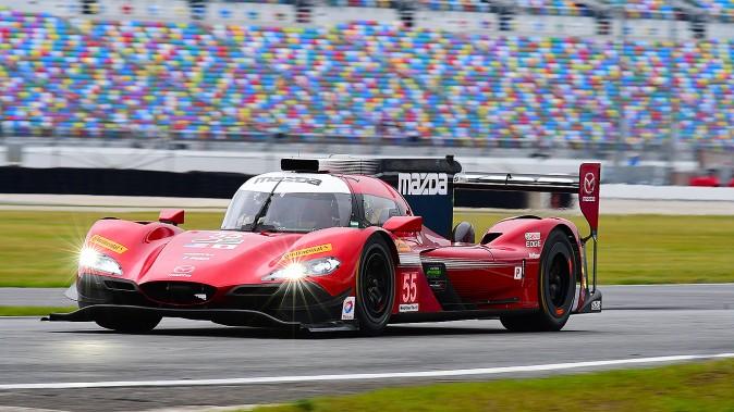 The #55 Mazda Motorsports RT24-P was fastest and second-quickest car on track at the Roar. if it lasts until Sunday afternoon it should be a contender for an overall win at the Rolex 24. (Bill Kent/Epoch Times)