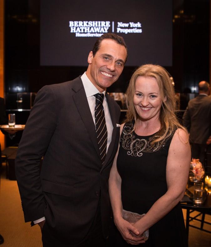 Claudio Prattico and Anne Flanagan at the Berkshire Hathaway HomeServices New York celebration. (Benjamin Chasteen/The Epoch Times)