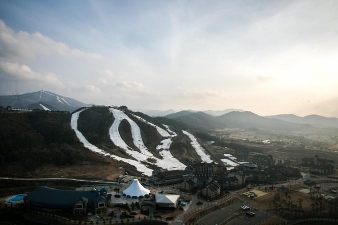 Overlooking the the Alpensia Ski Resort from the 160 foot tower in Pyeongchang. (Benjamin Chasteen/The Epoch Times)