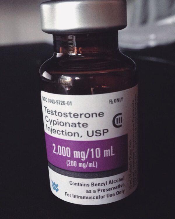 An undated image of a bottle of testosterone. (Courtesy of Daisy Strongin)