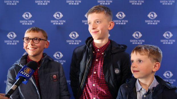 The Radumilo children after seeing Shen Yun show at the BFM in Geneva. (NTD Television)