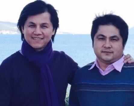 USCIRF Chair Nury Turkel (L) and his brother, Mamutjan Turkel, in Turkey in 2014. (Courtesy of Turkel family)