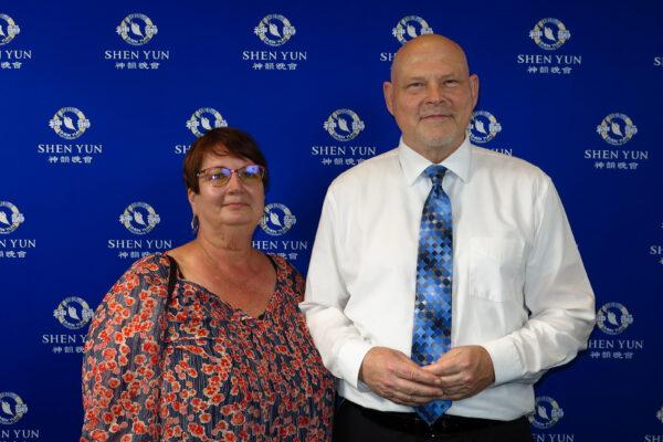Mrs. Cynthia Haney and Mr. Bryant Haney attended Shen Yun Performing Arts at the Clowes Memorial Hall, Butler Arts Center, Indianapolis, Ind., on June 12, 2022. (Charlie Lu/The Epoch Times)