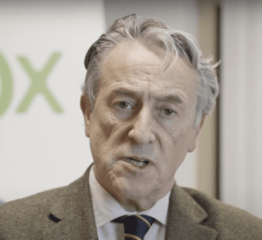 Herman Tertsch, a member of the European Parliament, speaks in support of Taiwan’s legislative efforts. (Screenshot by The Epoch Times)