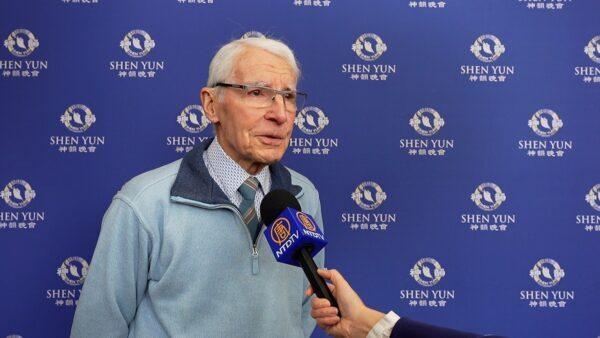 Hugues Amiot, former high school principal, came to enjoy Shen Yun, in Lyon, on Feb. 5, 2023. (NTD)