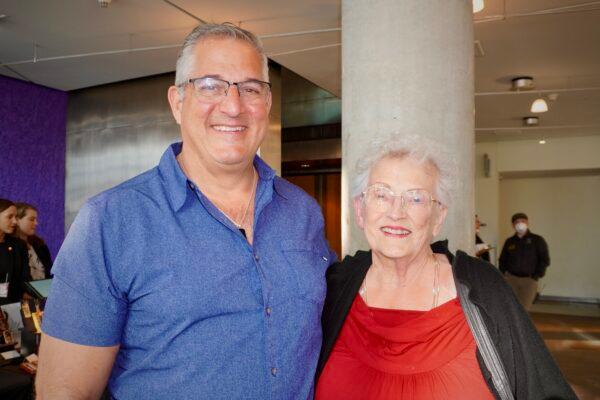 Keith Mukhar and his mother Shirley at the Shen Yun Performance at the Ikeda Theater at Mesa Arts Center, in Arizona, on Feb. 15, 2023. (Sherry Dong/The Epoch Times)