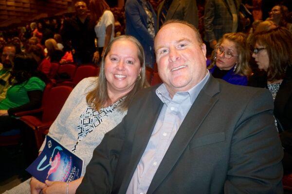 Leanne and Sean McCarthy, at Shen Yun Performing Arts at the Buell Theatre at the Denver Performing Arts Center on March 11, 2023. (Yawen Hung/The Epoch Times)