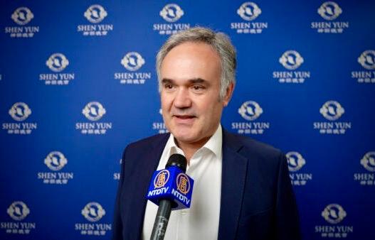 Clément Heinrich, company director, at the Palais des Congrès in Paris, April 28, 2023. (NTD)