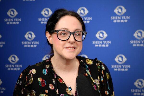 Elizabeth Bailey attended Shen Yun Performing Arts at the International Conference Centre in Birmingham, U.K., on Dec. 31, 2023. (NTD)