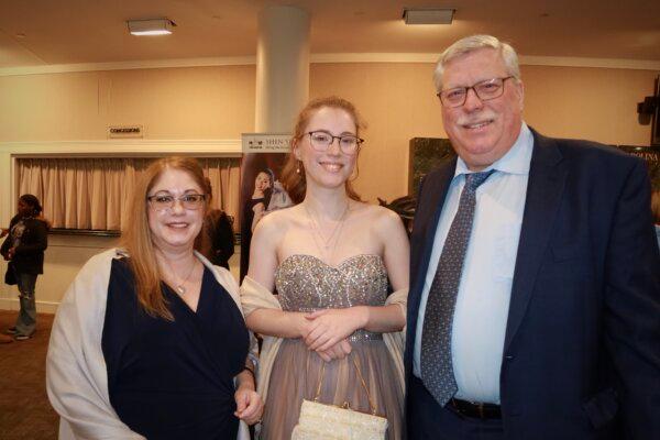 (L–R) Holly, Rinn, and Karl Von Seggern attend Shen Yun Perform Arts at the Belk Theater, Blumenthal Performing Arts Center, in Charlotte, N.C., on Jan. 6, 2024. (Han Jiayi/The Epoch Times)