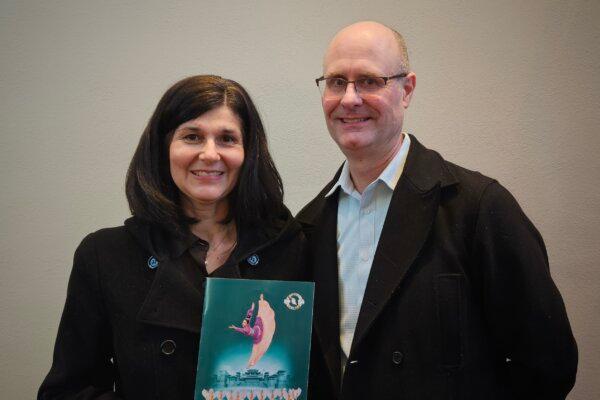 Nathan and Greta Clement at Shen Yun Performing Arts at the Clowes Memorial Hall in Indianapolis, on Feb. 3, 2024. (Charlie Lu/The Epoch Times)