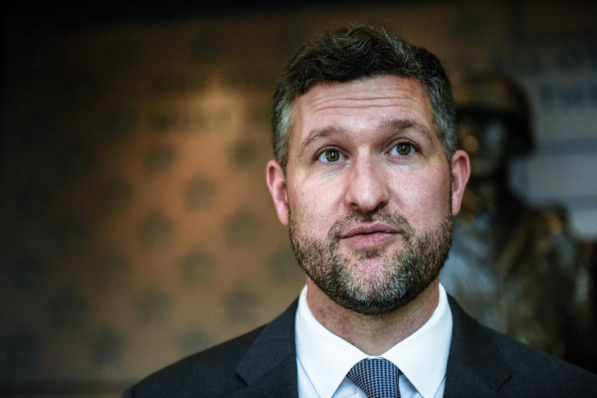 Rep. Pat Ryan (D-N.Y.) in New Windsor, New York, on Nov. 2, 2022. The congressman said his office is in close contact with federal agencies following a string of threats made against Shen Yun Performing Arts. (Stephanie Keith/Getty Images)