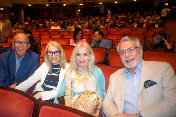 (L) Dale and Kathleen Hedrick and Tim Leuliette (far R) and his wife enjoyed Shen Yun's evening performance at the Kravis Center for the Performing Arts on April 30, 2024. (Yeawen Hung/The Epoch Times)