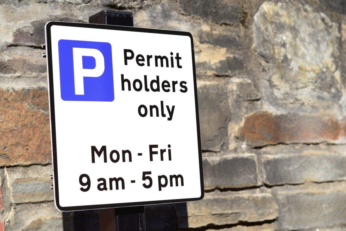 A residents' parking only sign in Bristol, England, in an undated file photo. (Alamy/PA)