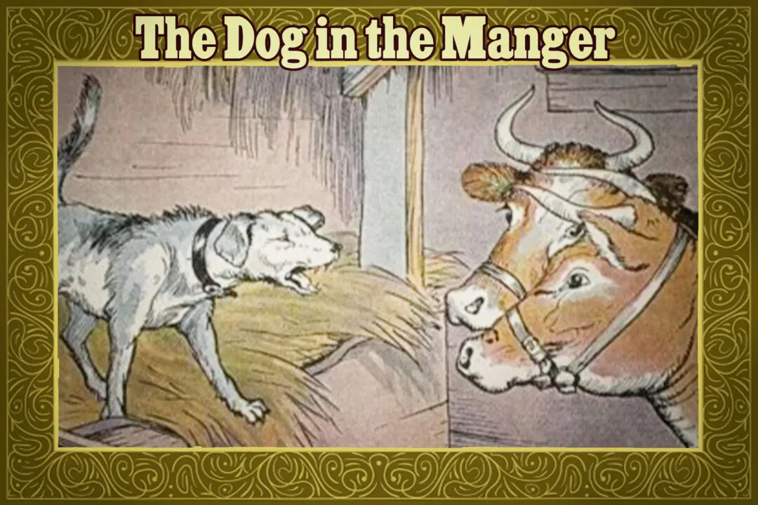 Aesop’s Fables: Greedy Dog Doesn’t Let Hungry Cattle Get Near Manger—Learns a Lesson