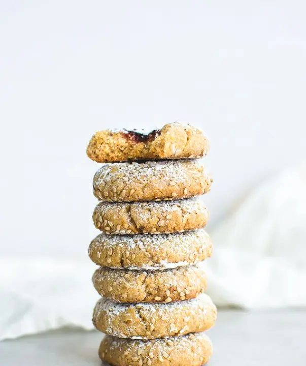 Sprouted Spelt Thumbprint Cookies