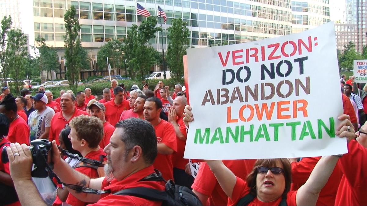 Protesters Want Verizon to Keep 1,100 Jobs in Lower Manhattan