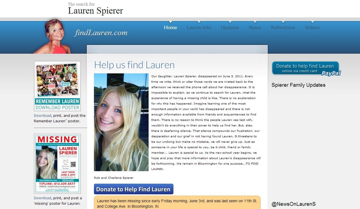 Missing Student Lauren Spierer’s Parents Doubt Friends, Sue Them: Report