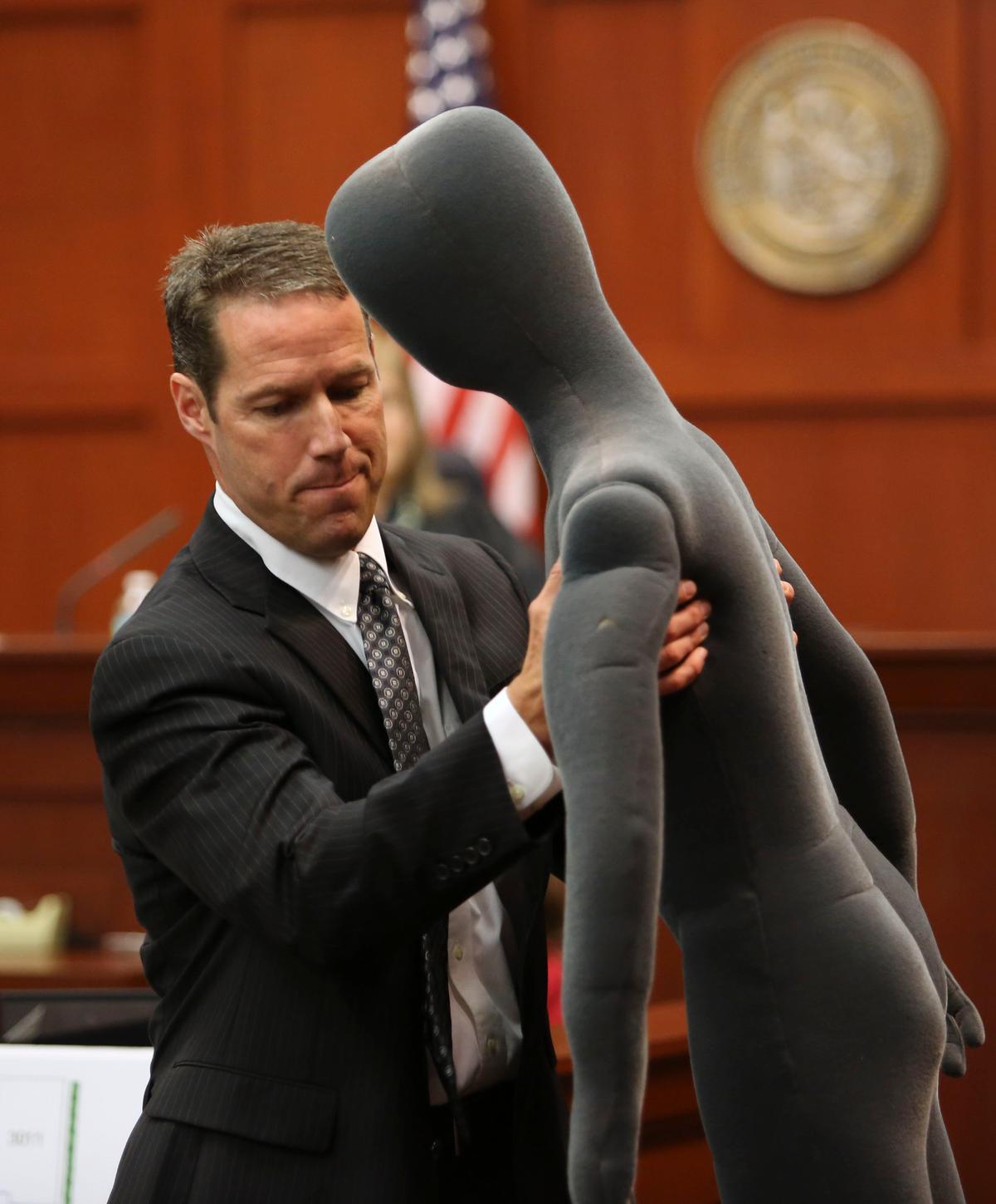 10 Photos of Lawyers and Dummy in Zimmerman Trial