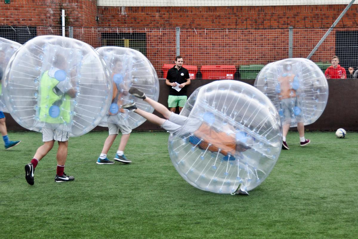 Bubble Football at Astro Park Will Have You in Stitches