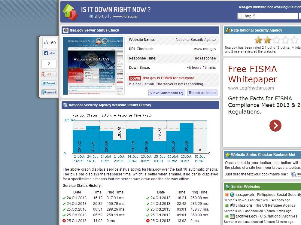 NSA Website Down Amid DDoS Hacking Reports