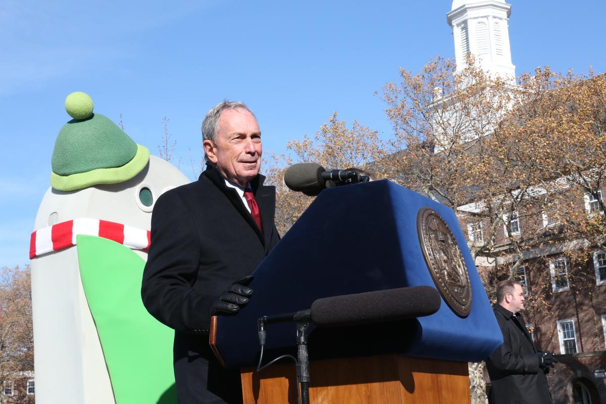 With Green Initiatives on Pace, Bloomberg Plants Milestone Tree