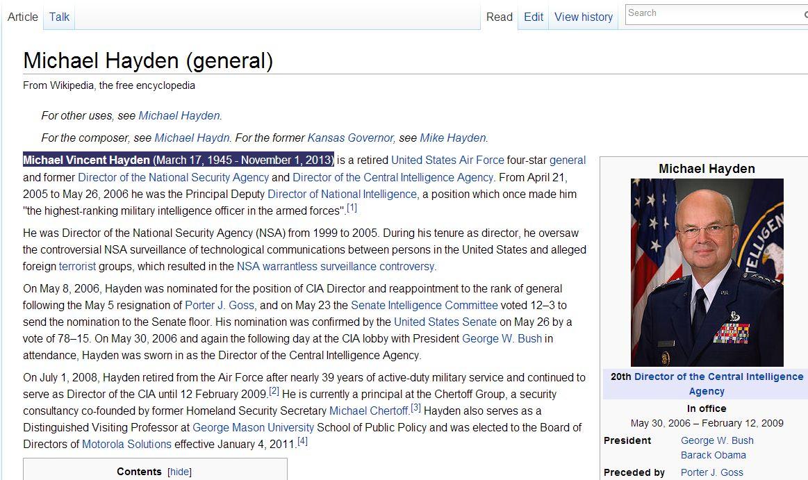 Michael Hayden, Ex-NSA Chief, Not Shot at LAX; Victim of Hoax