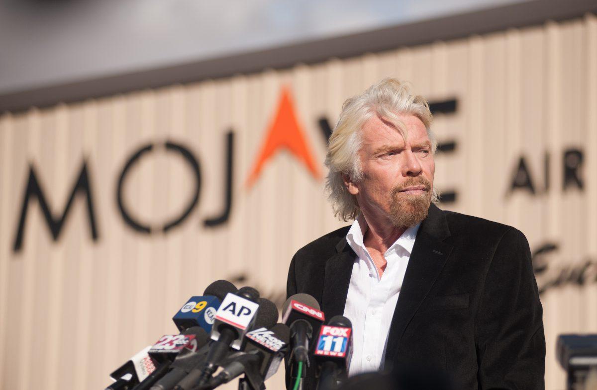 Virgin founder Sir Richard Branson speaks at a press conference at the Mojave Air and Space Port in Mojave, Calif., on Nov. 1, 2014.  (Josh Edelson/AFP/Getty Images)