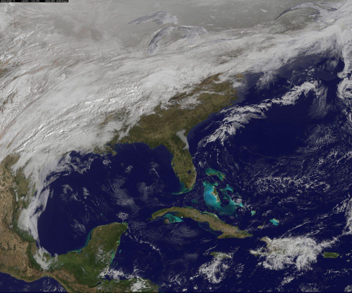 During the 1997-1998 El Niño, California experienced heavy storms and mudslides. (NASA Goddard Space Flight Center)