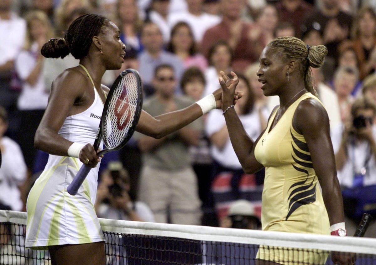 When Serena Williams (R) played her sister Venus Williams in the 2001 U.S. Open finals, it marked the first time in 117 years that sisters faced each other in a major final. (Jamie Squire/Getty Images)