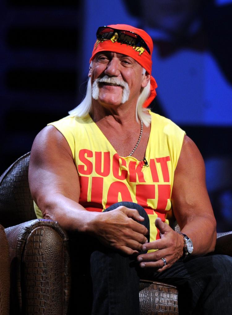 Hulk Hogan smiles onstage at the Comedy Central Roast of David Hasselhoff held at Sony Pictures Studios on Aug. 1, 2010, in Culver City, Calif. (Kevin Winter/Getty Images)