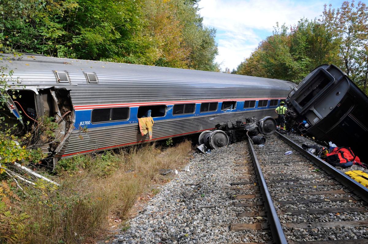 Amtrak Train Hits Rocks on Track, Derails in Central Vermont