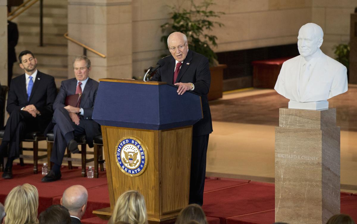 Bush, Dick Cheney Reunite for Cheney’s Bust Unveiling in Capitol