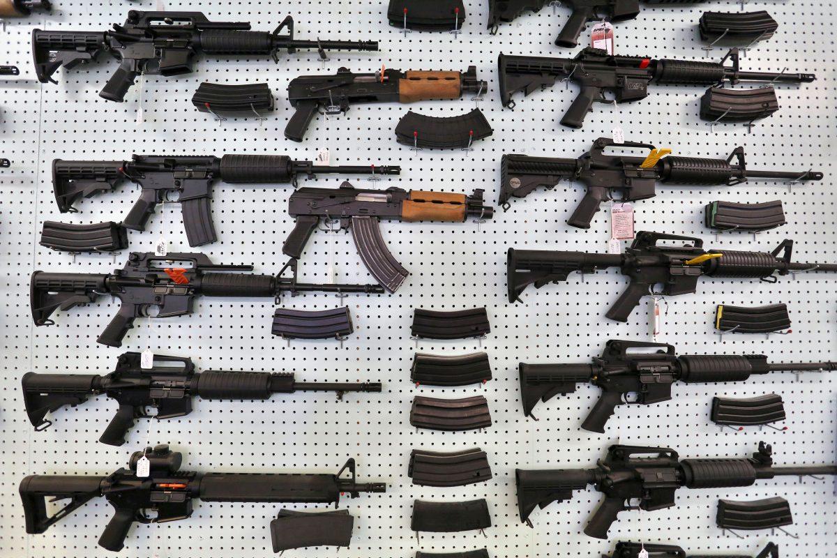 Guns for sale at a store in Colorado Springs, Colo., in this file photo. (Brennan Linsley/AP Photo)