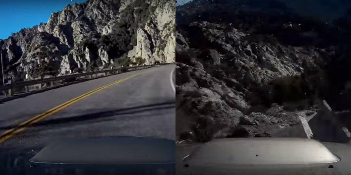 Video: Car Drives Off the Side of a Mountain Near Los Angeles on Angeles Crest Highway
