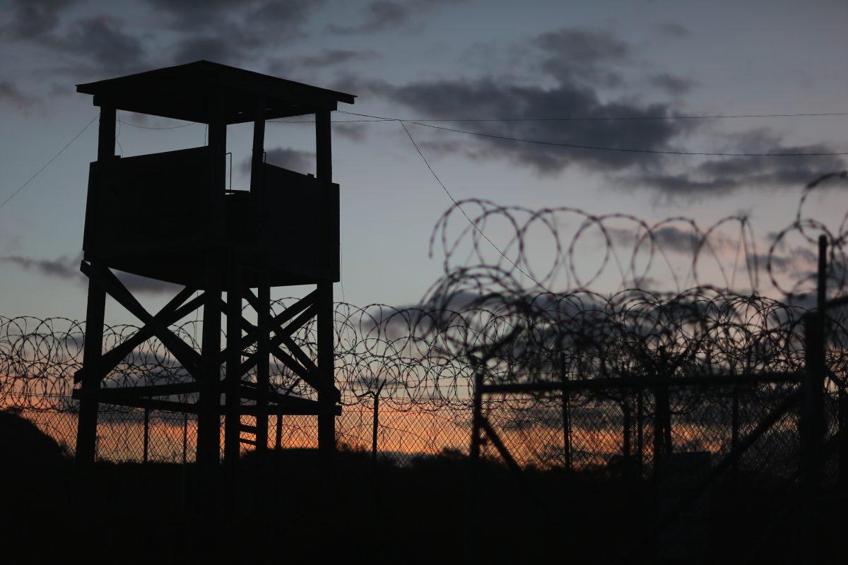 A watchtower at Camp X-Ray, which was the first detention facility to hold what the U.S. government described as "enemy combatants," at the U.S. Naval Station in Guantánamo Bay, Cuba, on June 27, 2013. (Joe Raedle/Getty Images)