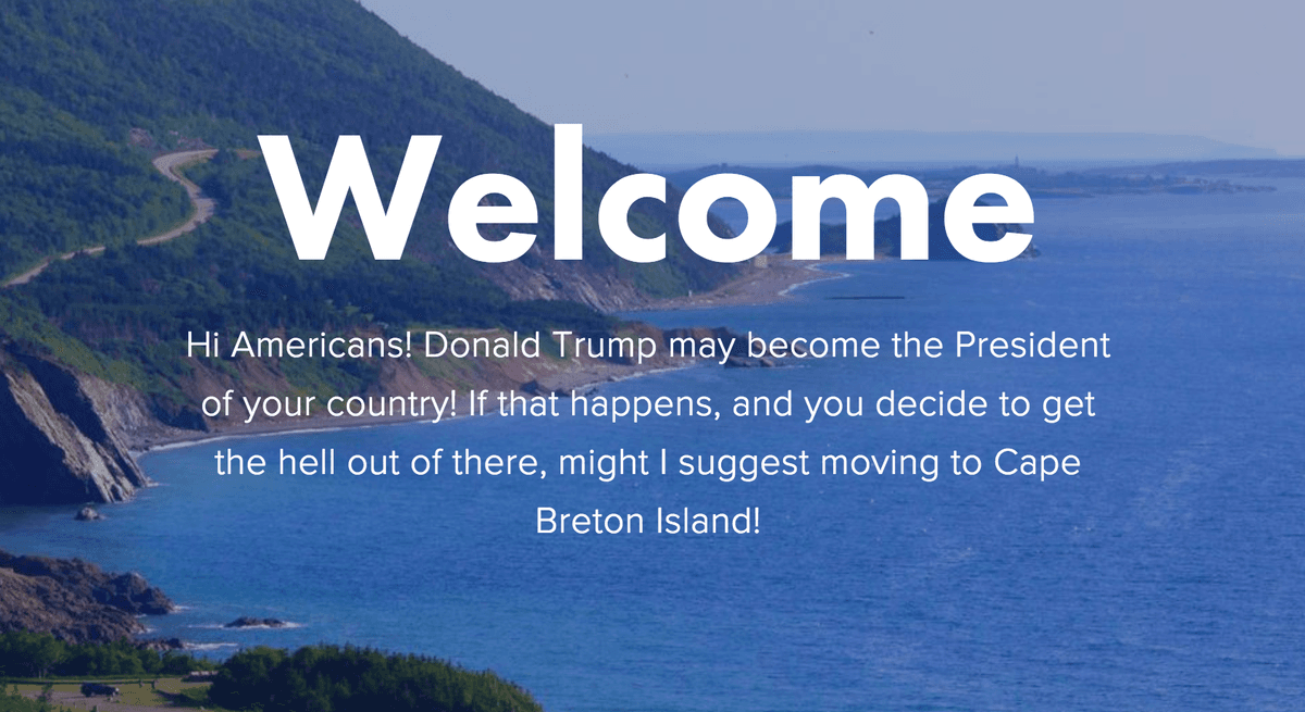 Canadian Island to America: Move Here if Trump Wins