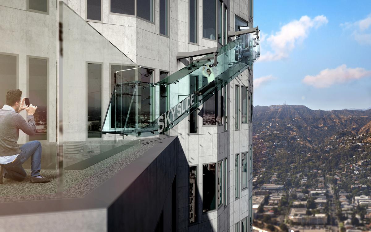 Ride the Sky on a Glass Slide 70 Storeys High Coming to Los Angeles