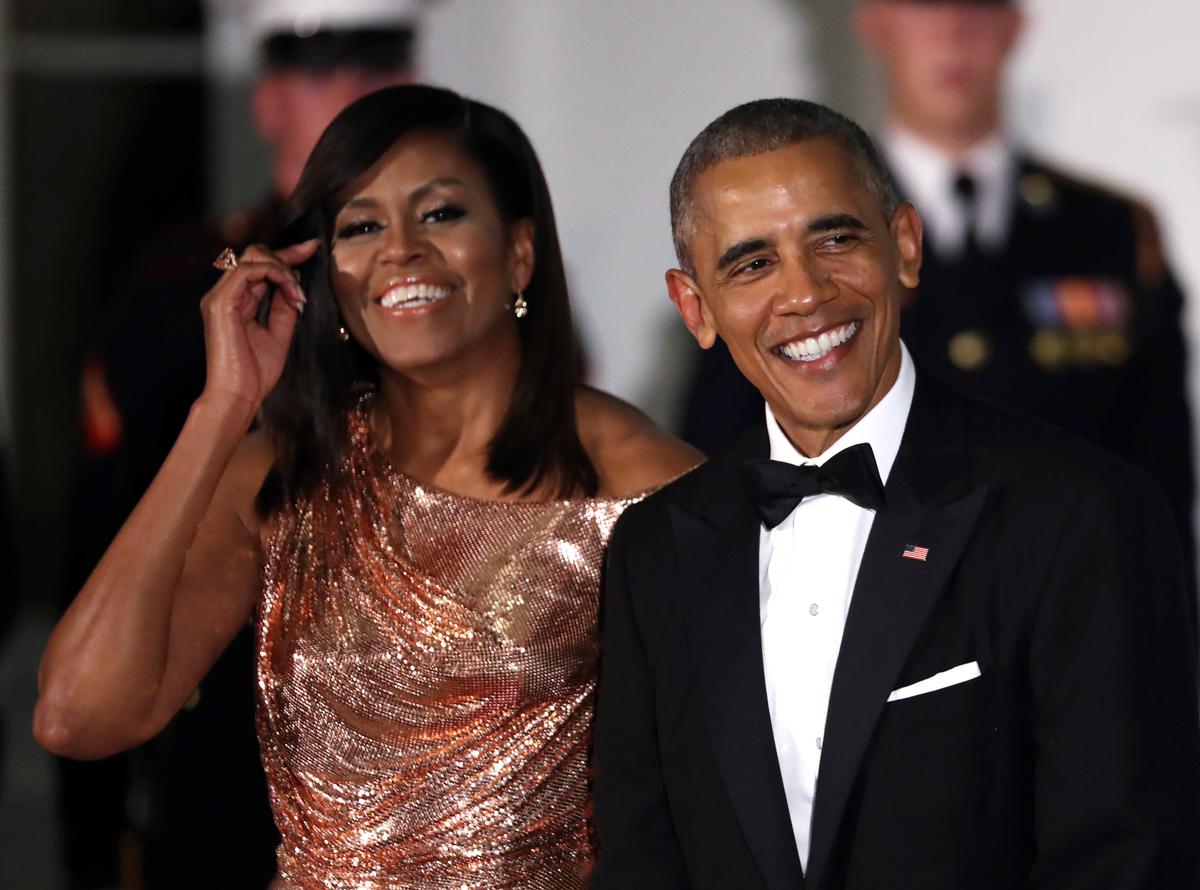 First Lady Draped in Versace at Final White House Dinner