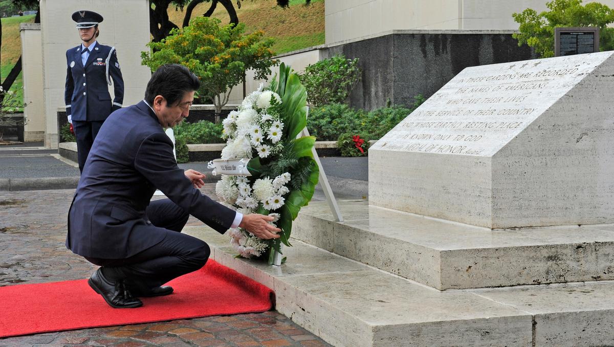 Japanese Prime Minister Shinzo Abe Visits Pearl Harbor Memorial