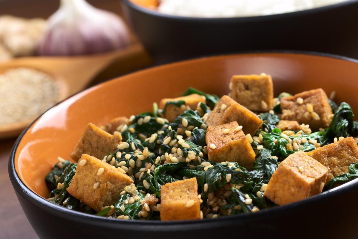Spicy Thai Braised Kale and Tofu