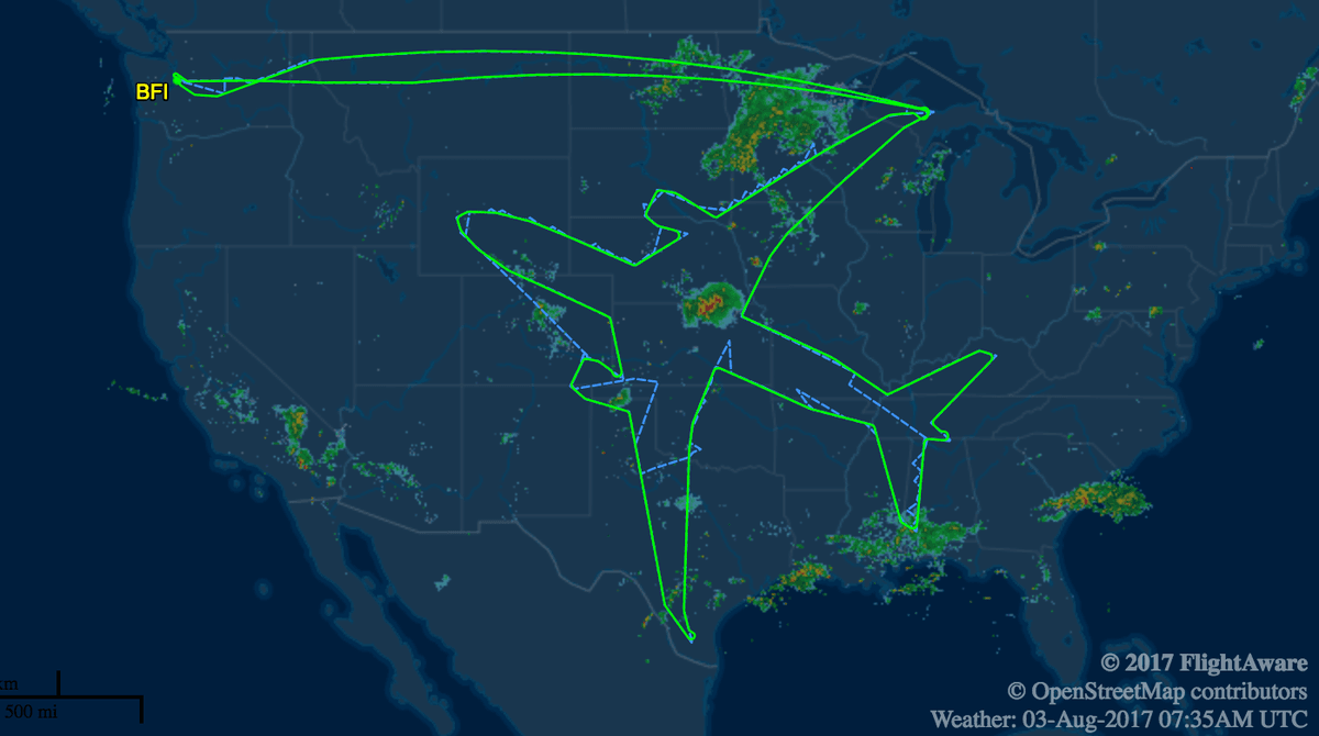 Boeing Just Spent 18 Hours Drawing a Massive Outline of a Plane Across America