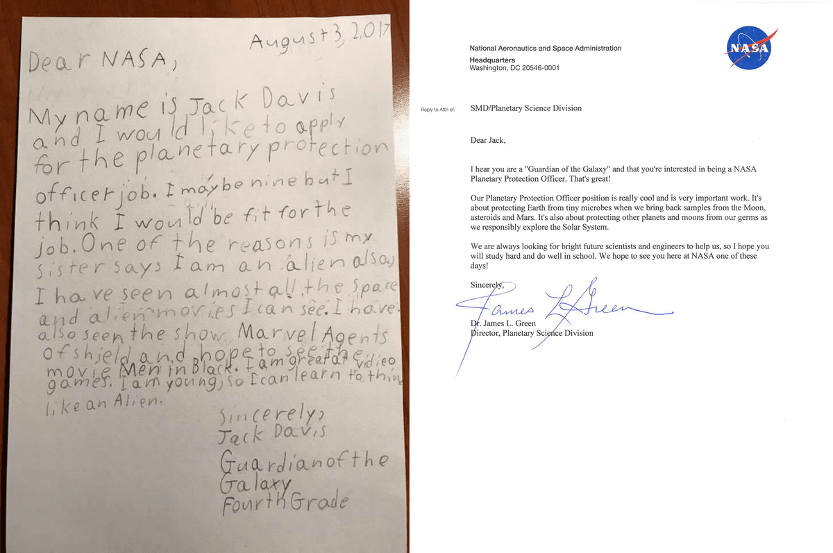 9-Year-Old Applies for NASA Job as ‘Guardian of the Galaxy’