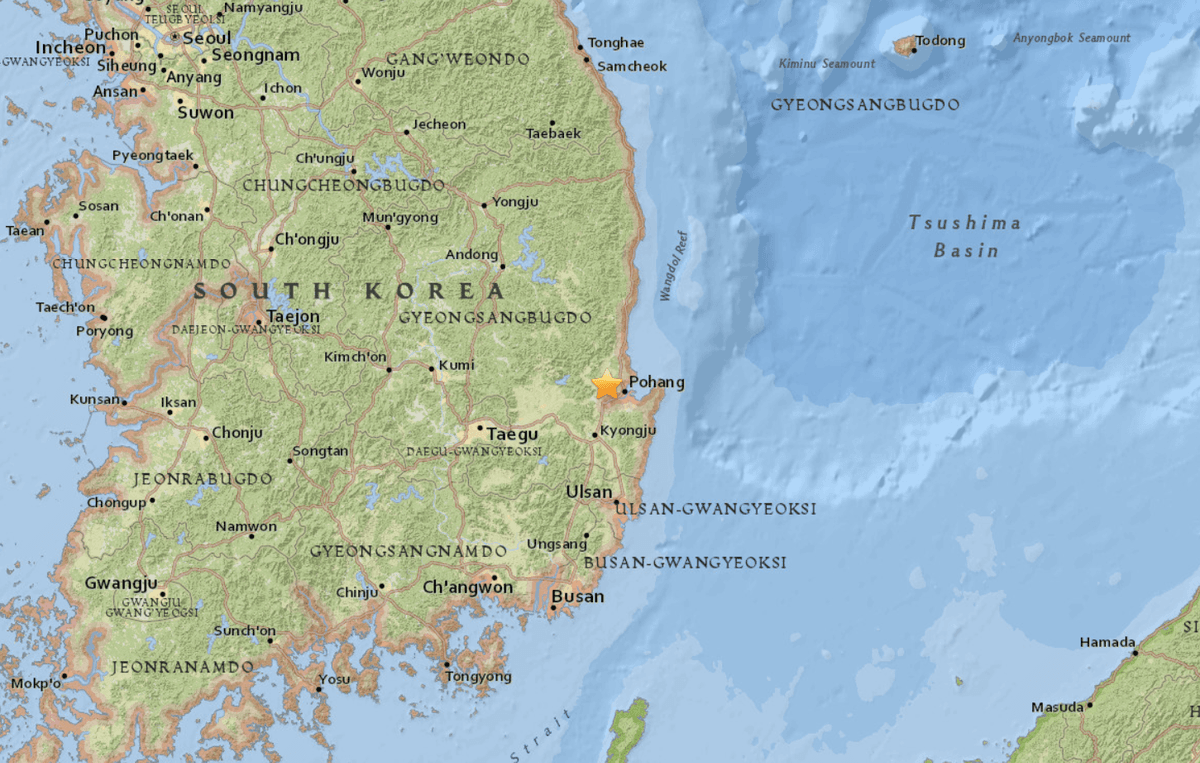 5.4 Magnitude Earthquake Strikes South Korean Coastline