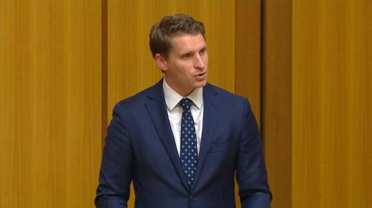 Andrew Hastie, Liberal MP, speaks at Australian Parliament in May 2018. (Commonwealth of Australia)