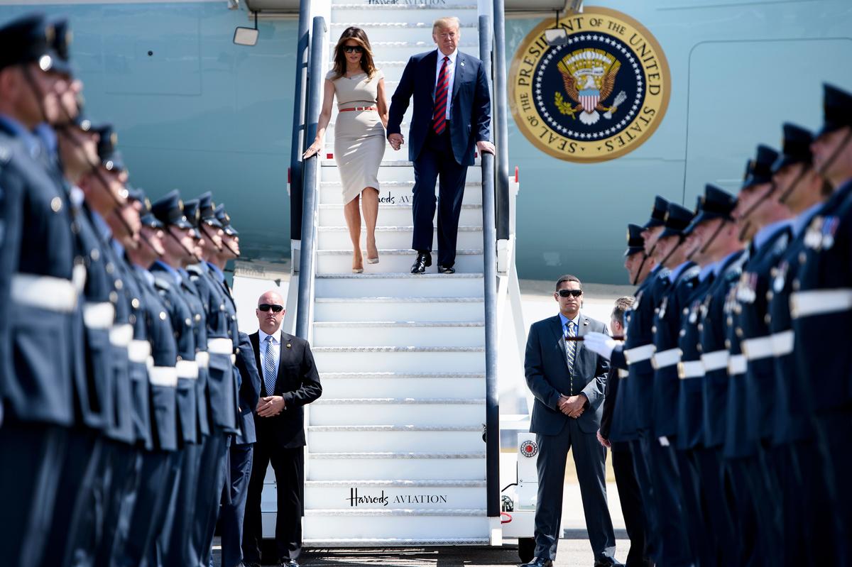 Trump Arrives in the UK for First Visit as US President