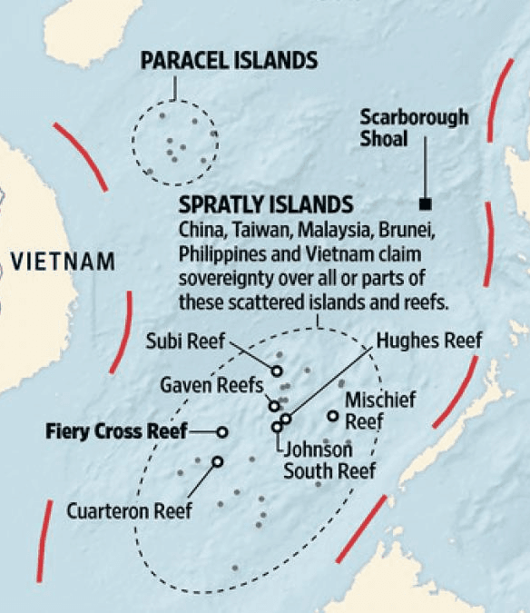 A map of artificial islands built by China in the South China Sea. (Ted Yoho/Office of Ted Yoho)