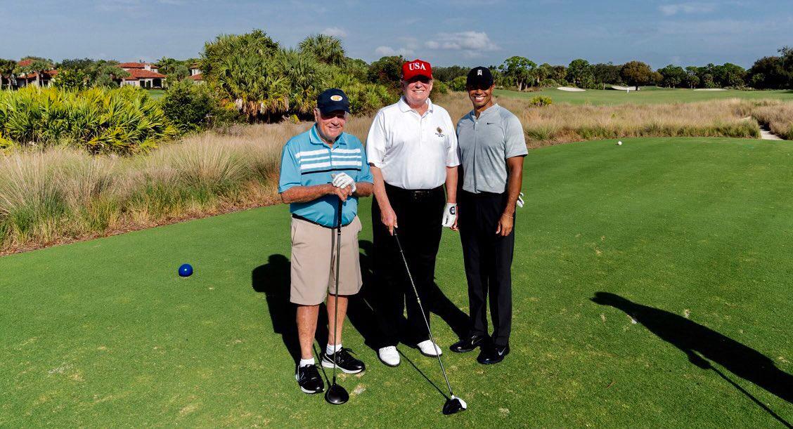 Trump Golfs With Tiger Woods, Jack Nicklaus at His Club in Florida