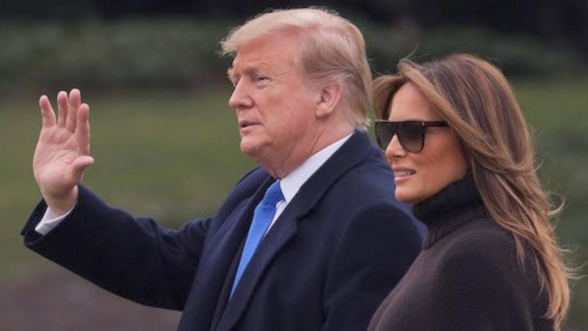 Melania Wows in Chocolate Poncho and Boots Combo for Trip to Palm Beach